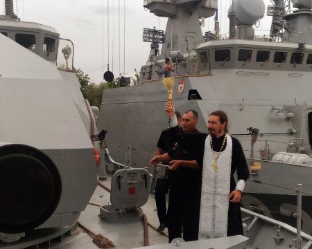 Праздничный молебен на базе Каспийской флотилии