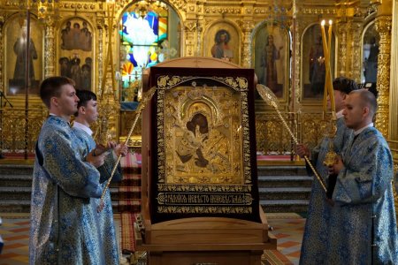 В Покровском соборе встретили Донскую икону Божией Матери из Ростова-на-Дону